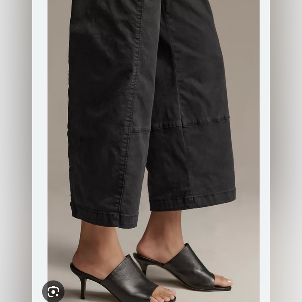 Pilcro Wide Leg Cropped Pants in Black - Picture 3 of 7